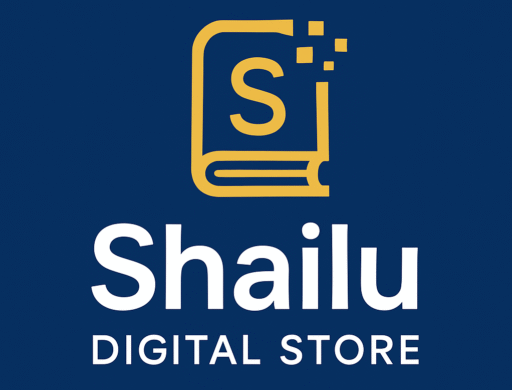 Site icon for Shailu Digital Store featuring a stylized blue and gold "S" with a digital book symbol, representing hospitality eBooks and digital products.